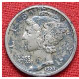 1927 Mercury Silver Dime Coin