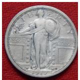 1917 Type I Standing Liberty Silver Quarter Coin