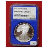 1992 S Silver Eagle NGC PF69 Ultra Cameo