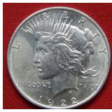 1922 D Peace Silver Dollar Coin