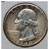 1940 S Washington Silver Quarter