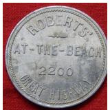 Roberts At-The-Beach California $1 Token