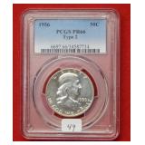 1956 Franklin Silver Half Dollar Type 2 -PCGS PR66