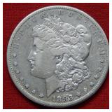 1893 CC Morgan Silver Dollar Coin