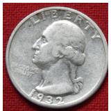 1932 S Washington Silver Quarter
