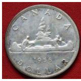 1956 Canadian Silver Dollar Coin