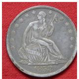 1858 O Seated Liberty Silver Half - With Arrows
