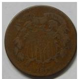 1871 Two Cent Piece