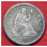 1857 O Seated Liberty Silver Quarter