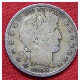 1905 S Barber Silver Half Dollar