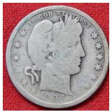1896 O Barber Silver Quarter