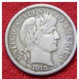 1915 S Barber Silver Dime
