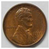 1911 S Lincoln Wheat Cent - Red & Brown