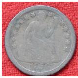 1856 Seated Liberty Silver Dime - Large Date
