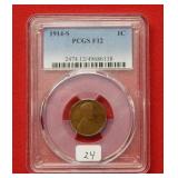 1914 S Lincoln Wheat Cent PCGS F12