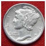 1919 S Mercury Silver Dime Coin