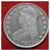 1826 Capped Bust Silver Half Dollar Coin