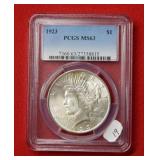 1923 Peace Silver Dollar Coin PCGS MS63