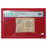 1778 Continental Currency $20 FR#CC-82 PMG 30