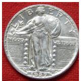 1927 D Standing Liberty Silver Quarter - Rare