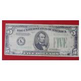 1934 $5 Fed Res Note - Margin Error