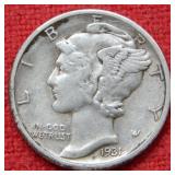 1931 D Mercury Silver Dime