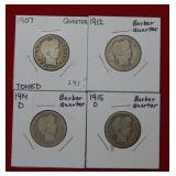 (4) Barber Quarters - 1907 -1912 -1914 D - 1915 D