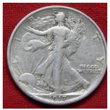 1917 S REV Walking Liberty Silver Half Dollar