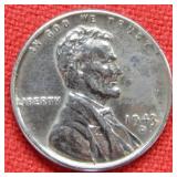 1943 D Steel Lincoln Cent - Double Die- 3+D
