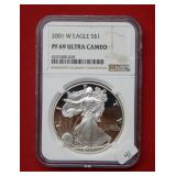 2001 W Silver Eagle NGC PR69 Ultra Cameo