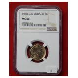 1938 D/D Buffalo Nickel NGC MS66