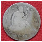 1869 S Seated Liberty Silver Half Dollar Coin