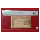 1776 NY Colonial Note FR# NY-193 PMG AU53