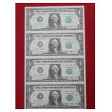 1985 Partial Sheet of Uncut $1 Fed Res Notes