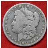 1895 O Morgan Silver Dollar Coin - Scratches