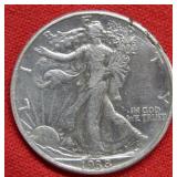 1938 D Walking Liberty Silver Half Dollar