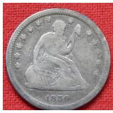1859 O Seated Liberty Quater