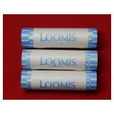 (3) 2013 D Loomis Rolls of Jefferson Nickels
