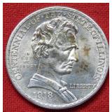 1918 Lincoln Commemorative Silver Half Dollar