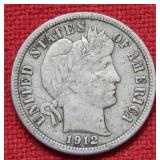 1912 Barber Silver Dime