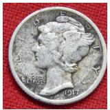 1917 D Mercury Silver Dime