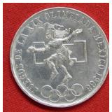 1968 Mexico Olympic Silver Coin