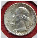 1941 S Washington Silver Quarter