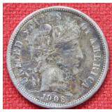 1906 Barber Silver Dime