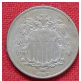 1867 Shield Nickel Coin