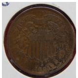 1864 Two Cent Piece Coin