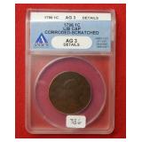 1796 Liberty Cap Large Cent ANACS AG3 Details