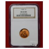 1945 Lincoln Wheat Cent NGC MS63 RD
