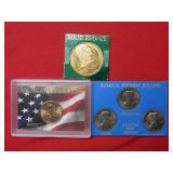 Mixed Lot -Bronze Washington Medal - 4 Dollars