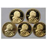 (5) Sacagawea Dollars - High Grade